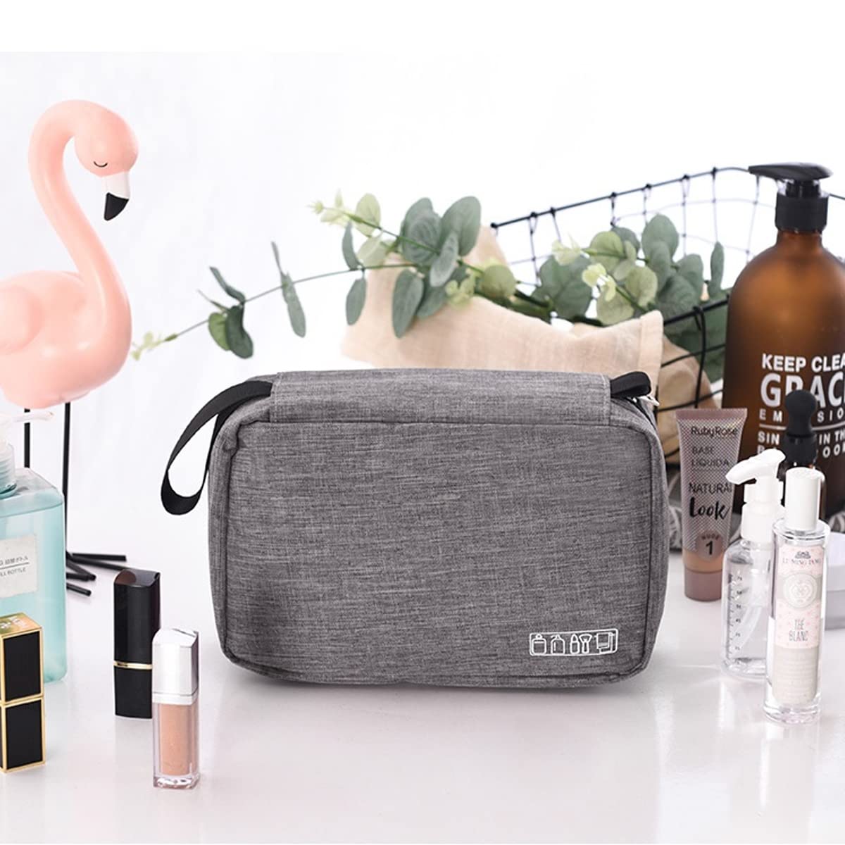 MAYCREATE Makeup Bag Makeup Pouch for Women Travel Cosmetic Organizer Pouch Cosmetic Bag for Toiletries, Household Grooming Kit Storage Cosmetic Pouch Makeup Case for Women (Dark Grey) MAYCREATE Makeup Bag Makeup Pouch for Women Travel Cosmetic Organizer Pouch Cosmetic Bag for Toiletries, Household Grooming Kit Storage Cosmetic Pouch Makeup Case for Women (Dark Grey)